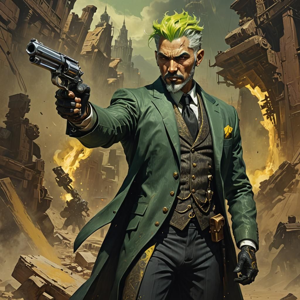 Earth Genasi Gunslinger in Wild West Style