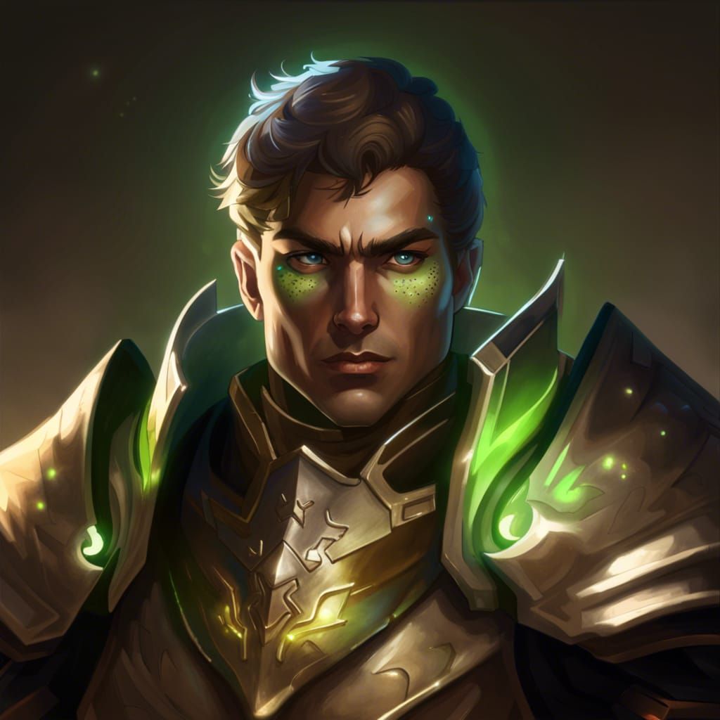 Earth Genasi Paladin in Holy Light: Detailed Portrait