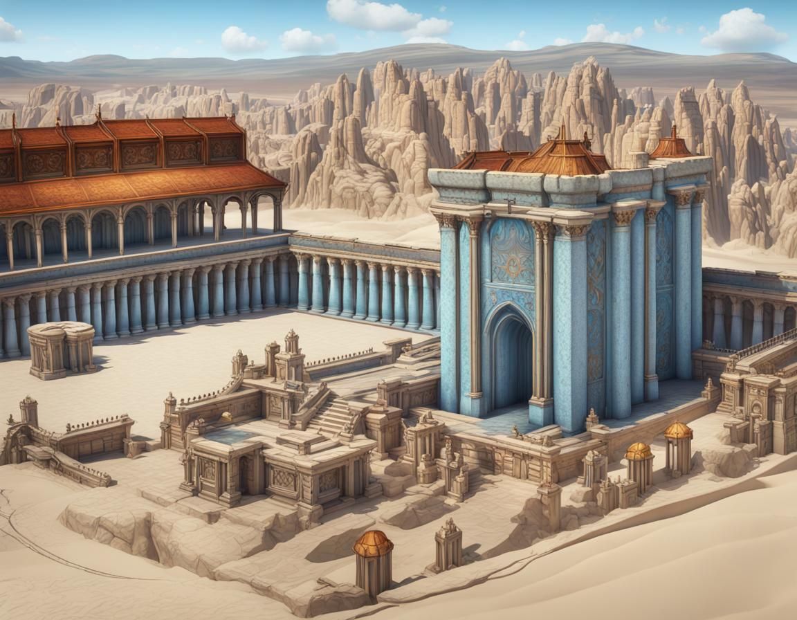 Detailed Temple Digital Matte Painting in 8K