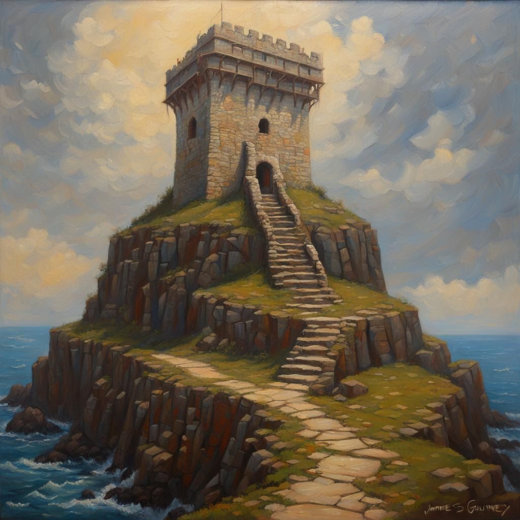 Tower of Illusions: Oil Painting