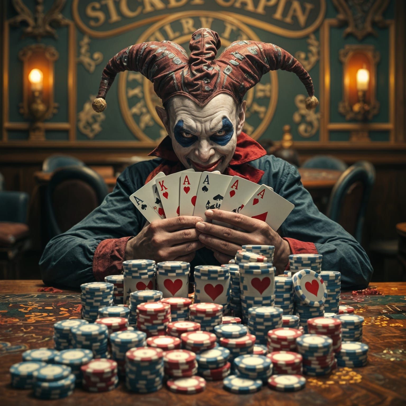 Mysterious Jester in a Casino Masterpiece
