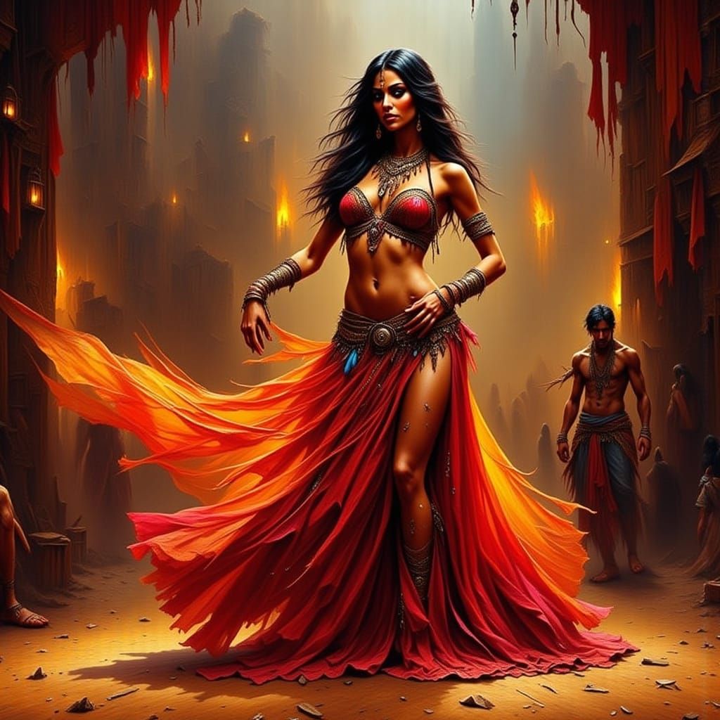 Belly Dancer in a Dynamic Gypsy Style