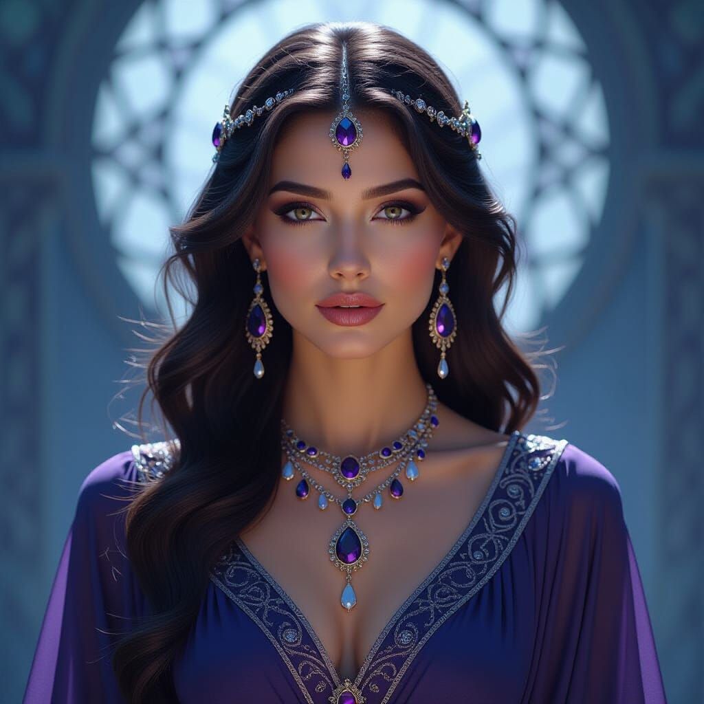 Mystical Clairvoyant Adorned in Celestial Jewellery