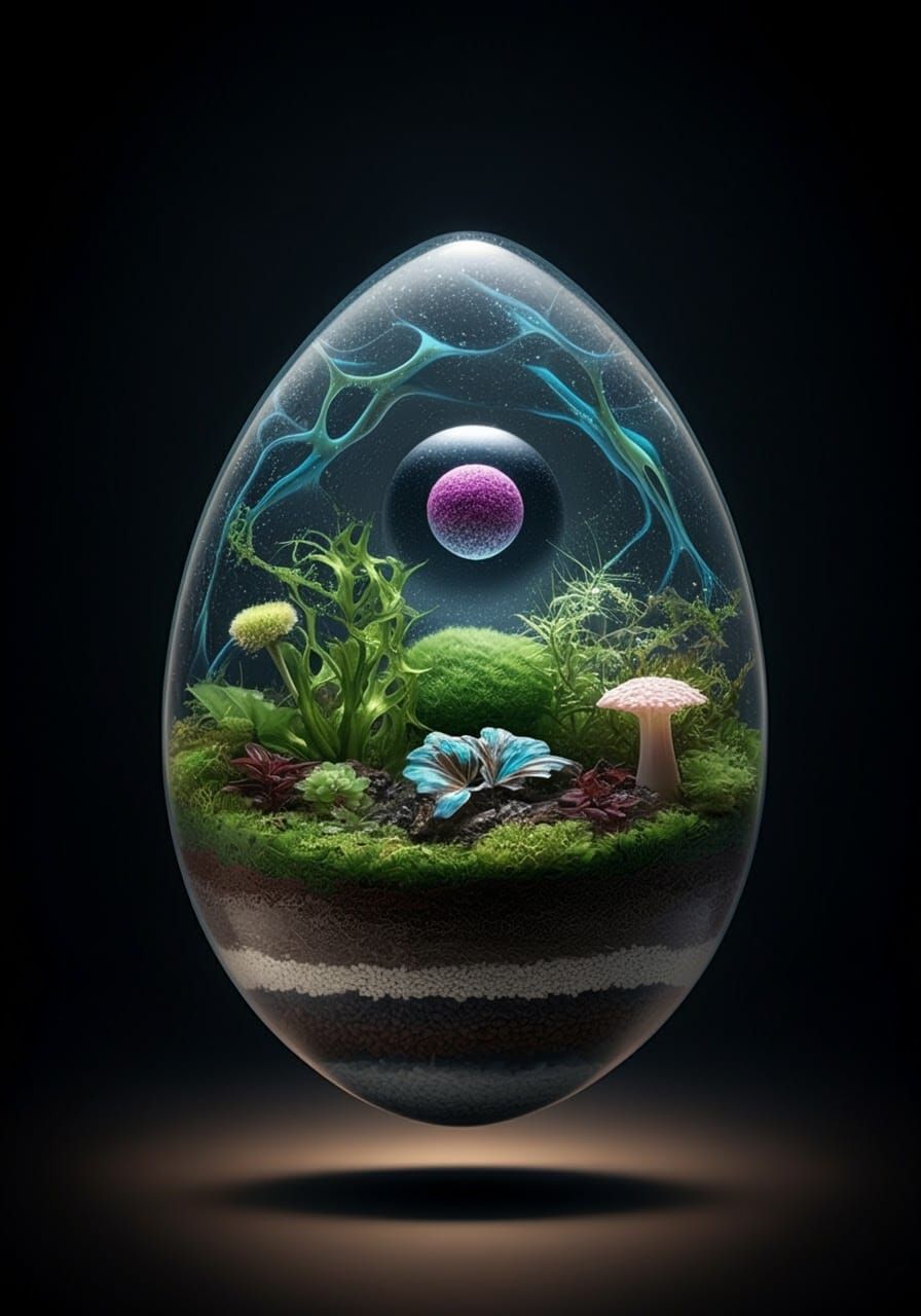 Floating Terrarium: Abstract Botanical Art