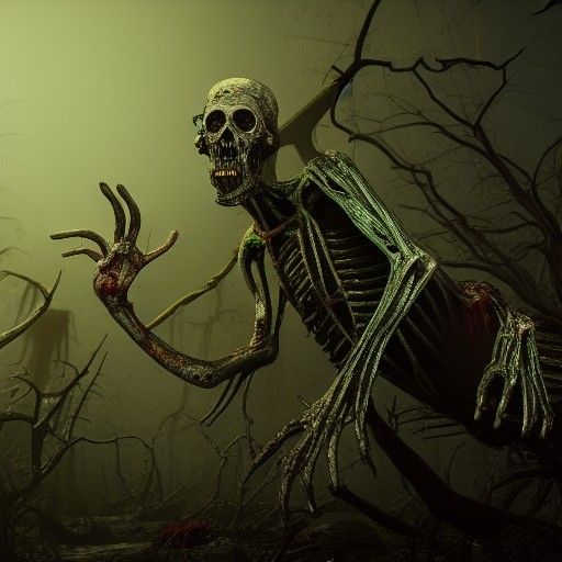 Zombies in Dead Swamp: Hyperdetailed Concept Art