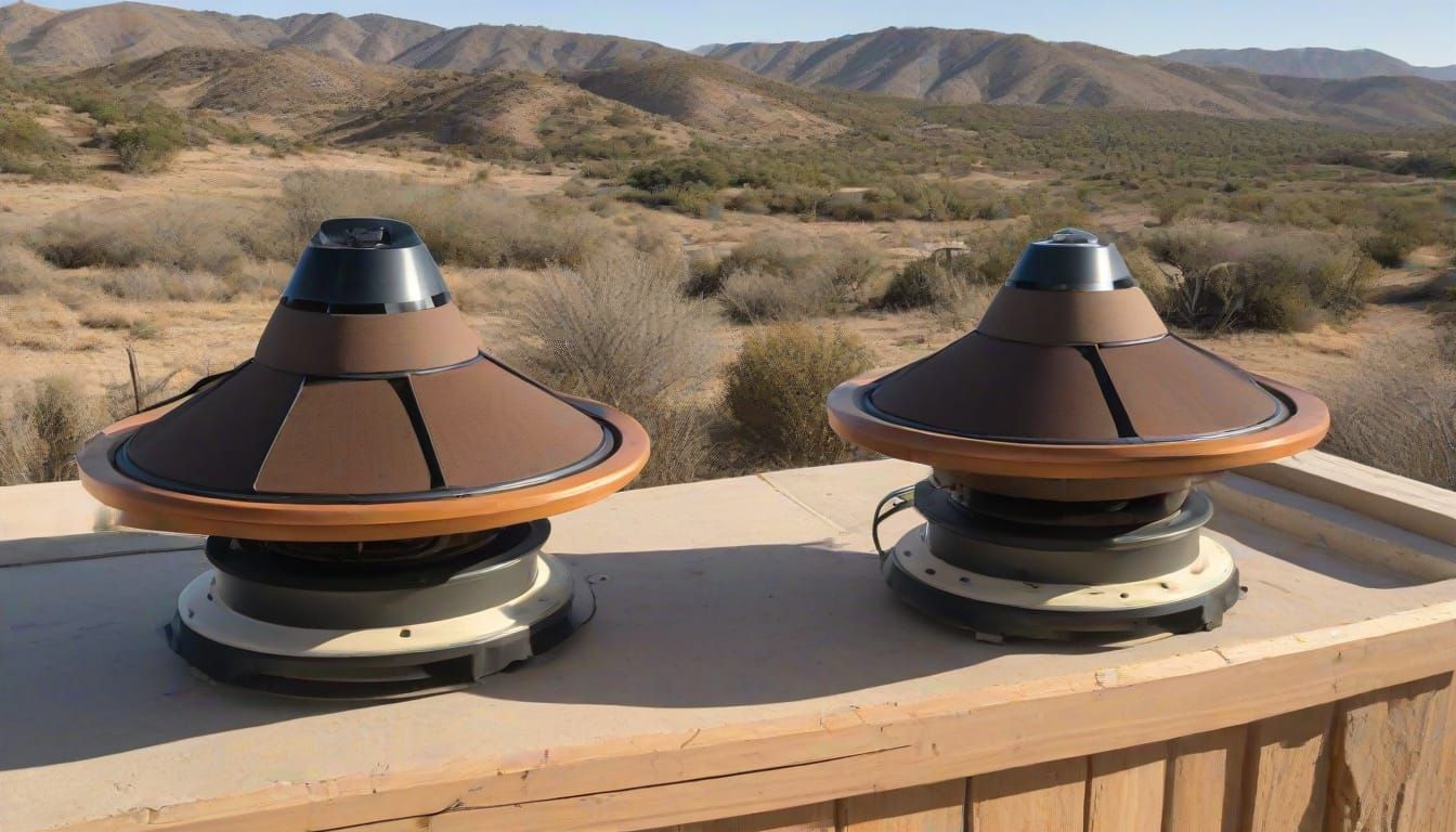 Vintage Speakers on Desert Ranch Porch