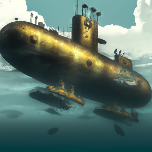 Detailed Submarine Soaring in the Sky