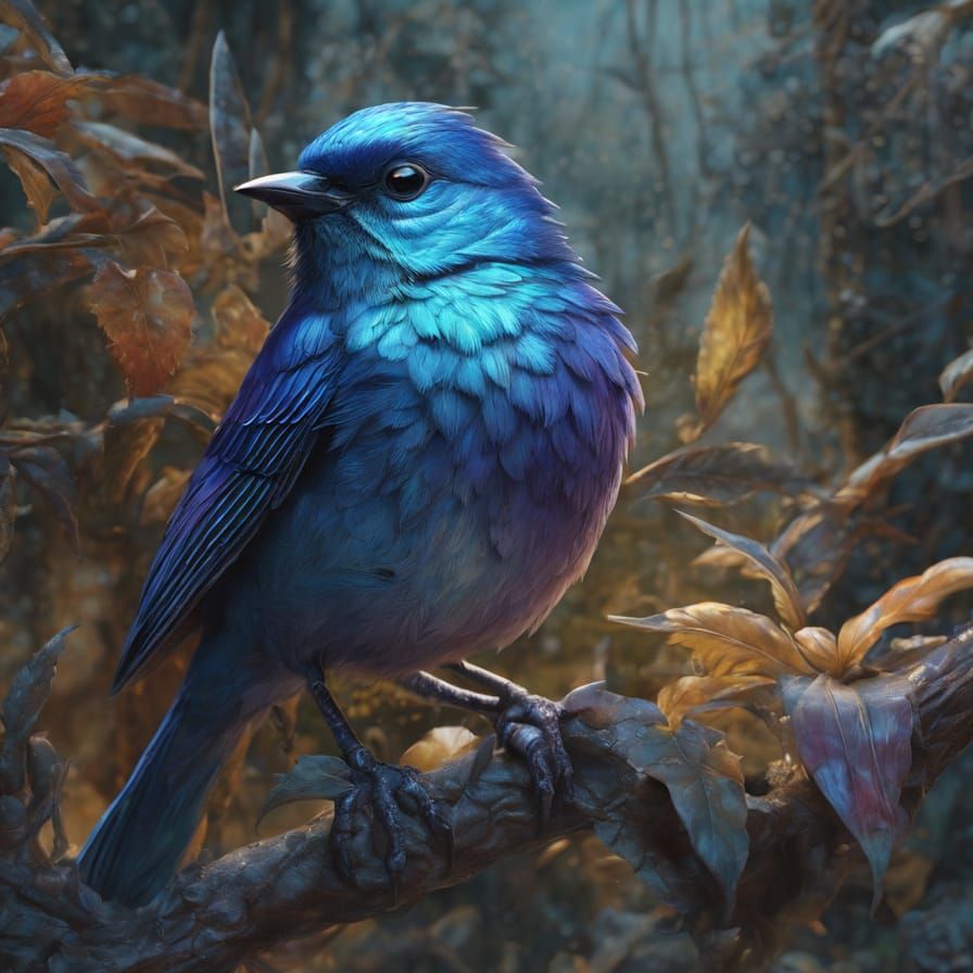 Iridescent Blue Bird Studio Photo on ArtStation