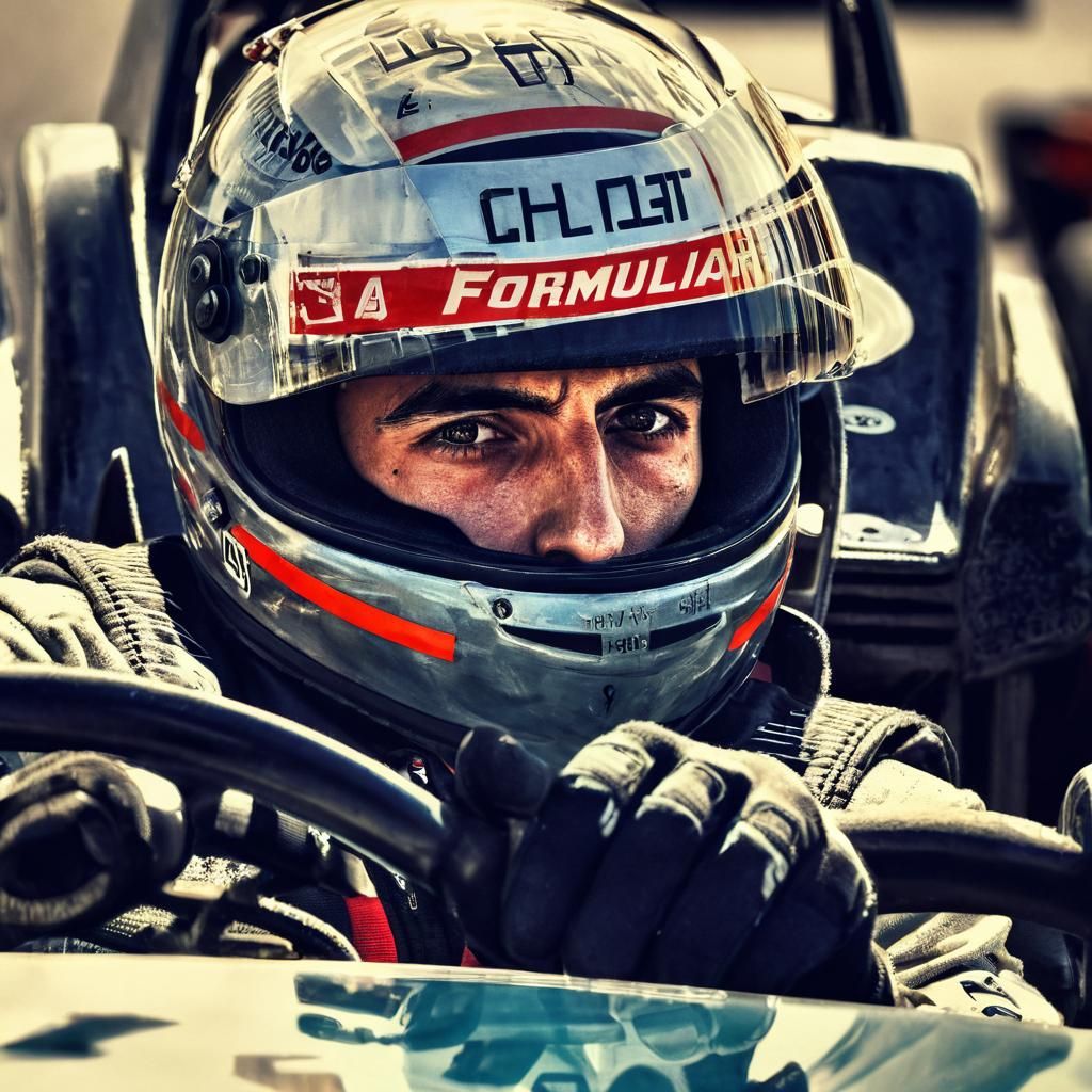 Formula 1 Driver in Cockpit: Realistic Digital Art