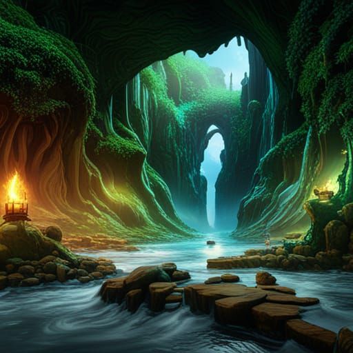 Blue green jewel grotto