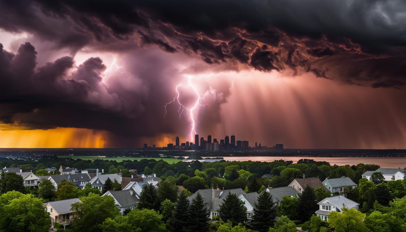 A panoramic view of a blackened NYC silhouetted skyline from NJ - 1371