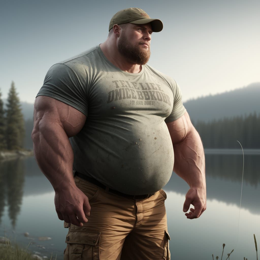 Massive Fisherman Emerges from Morning Mist