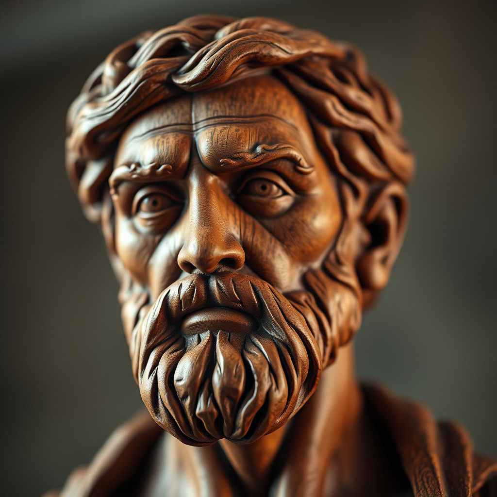 Detailed Wooden Sculpture Inspired by Bronze Art