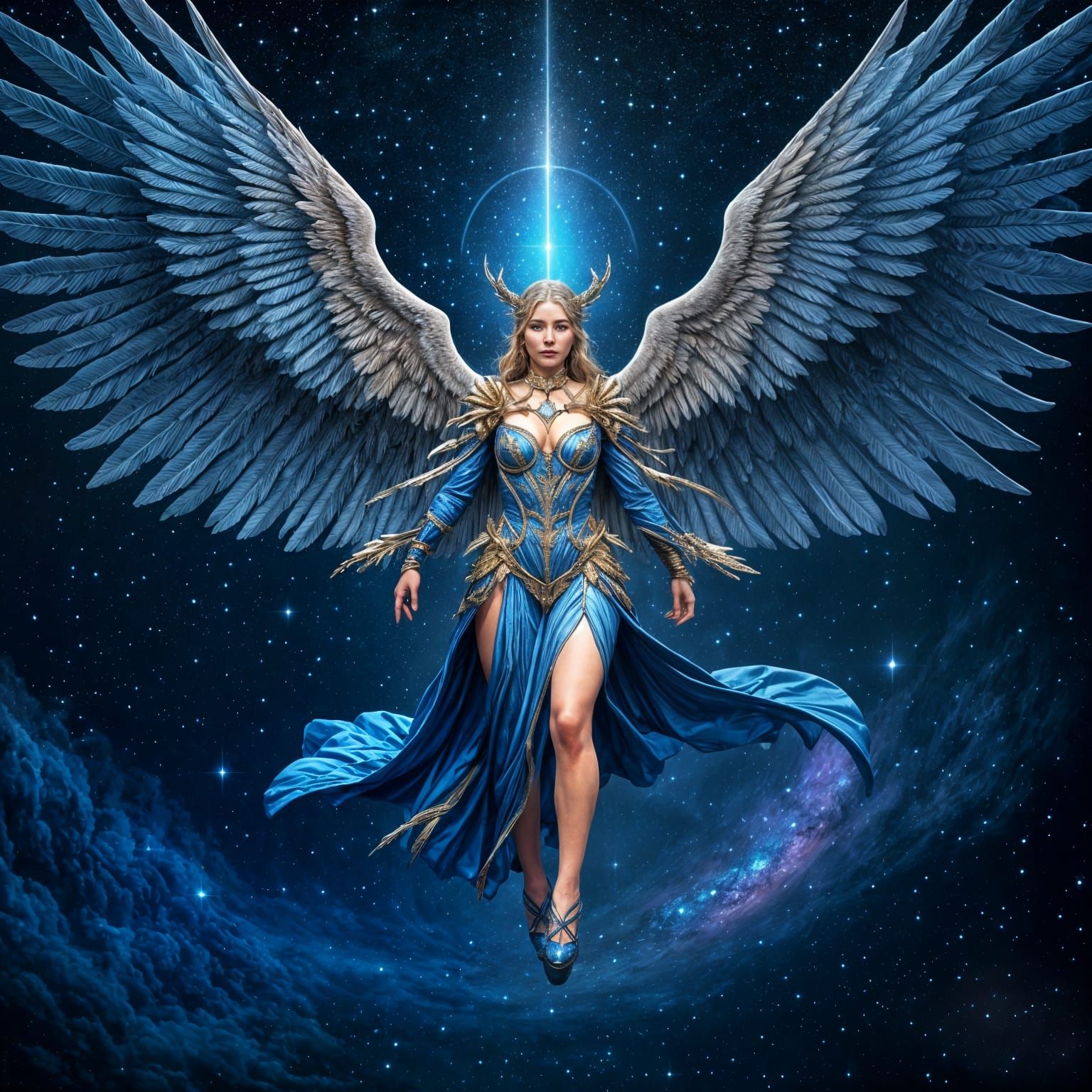 Cosmic Starlight Creature Soaring Through Constellations