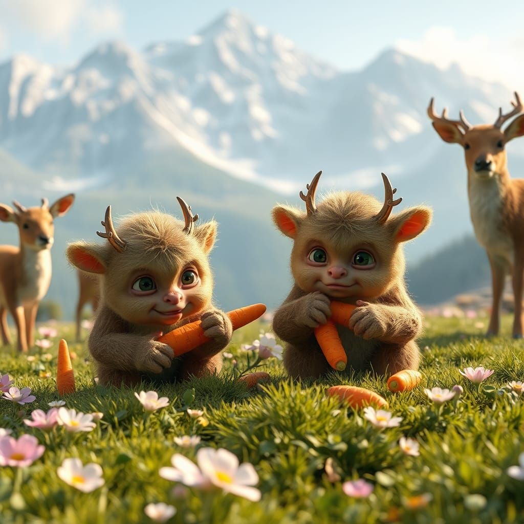 Adorable Baby Bigfoot Play in Mountain Meadow