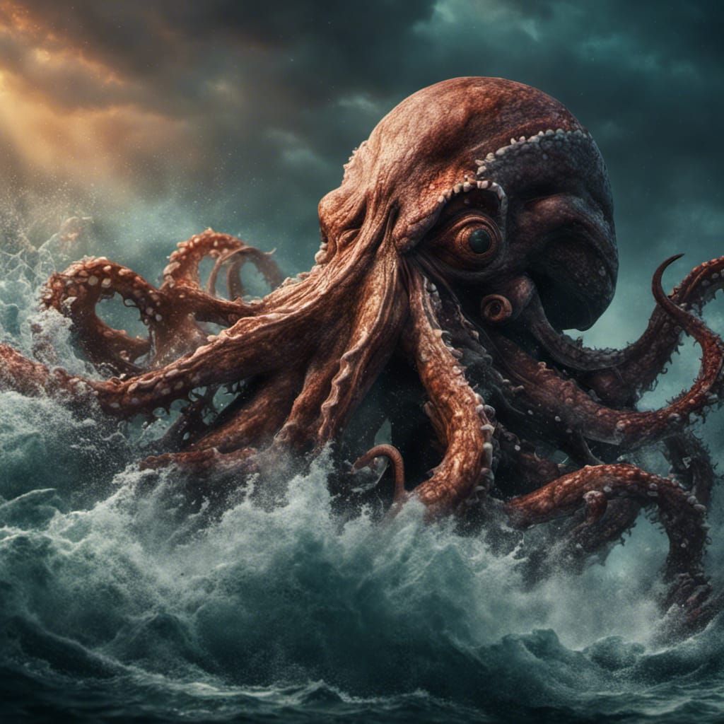Hyperrealistic Kraken with Intricate Details in 8k