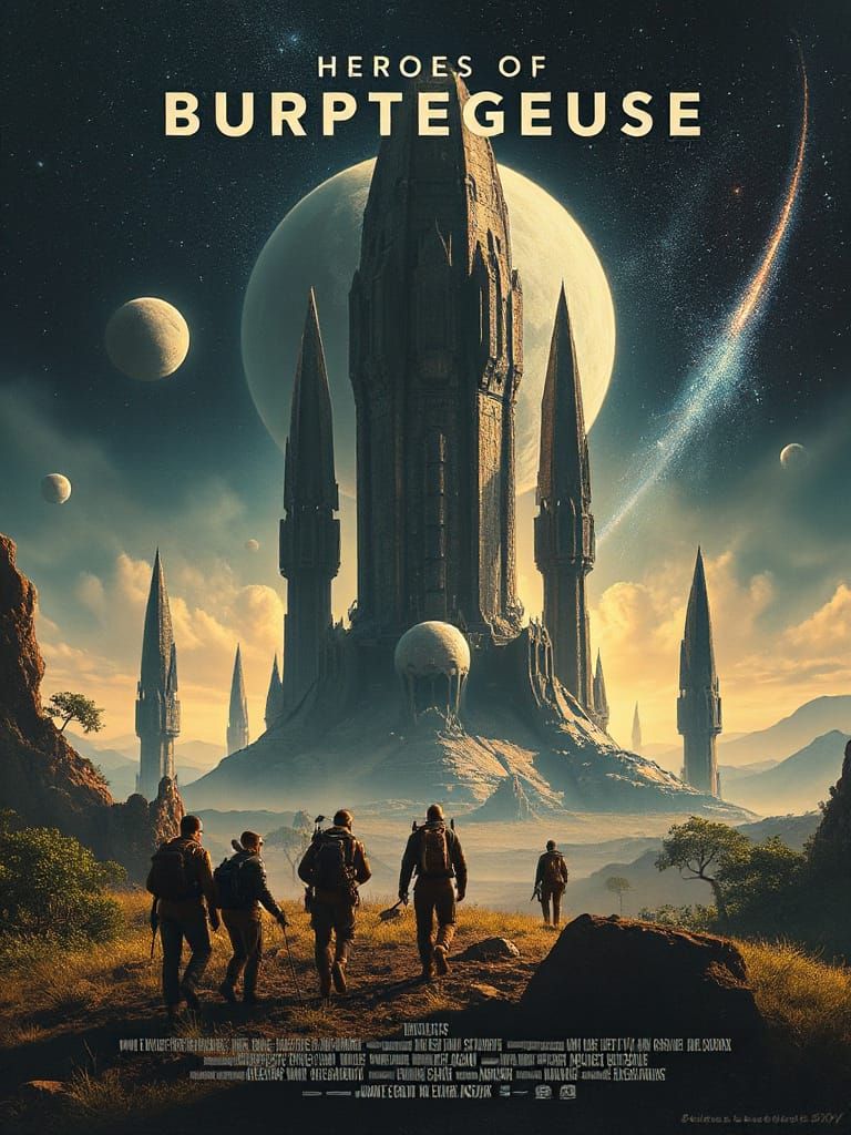 Grand Movie Poster of Explorers on Alien Planet