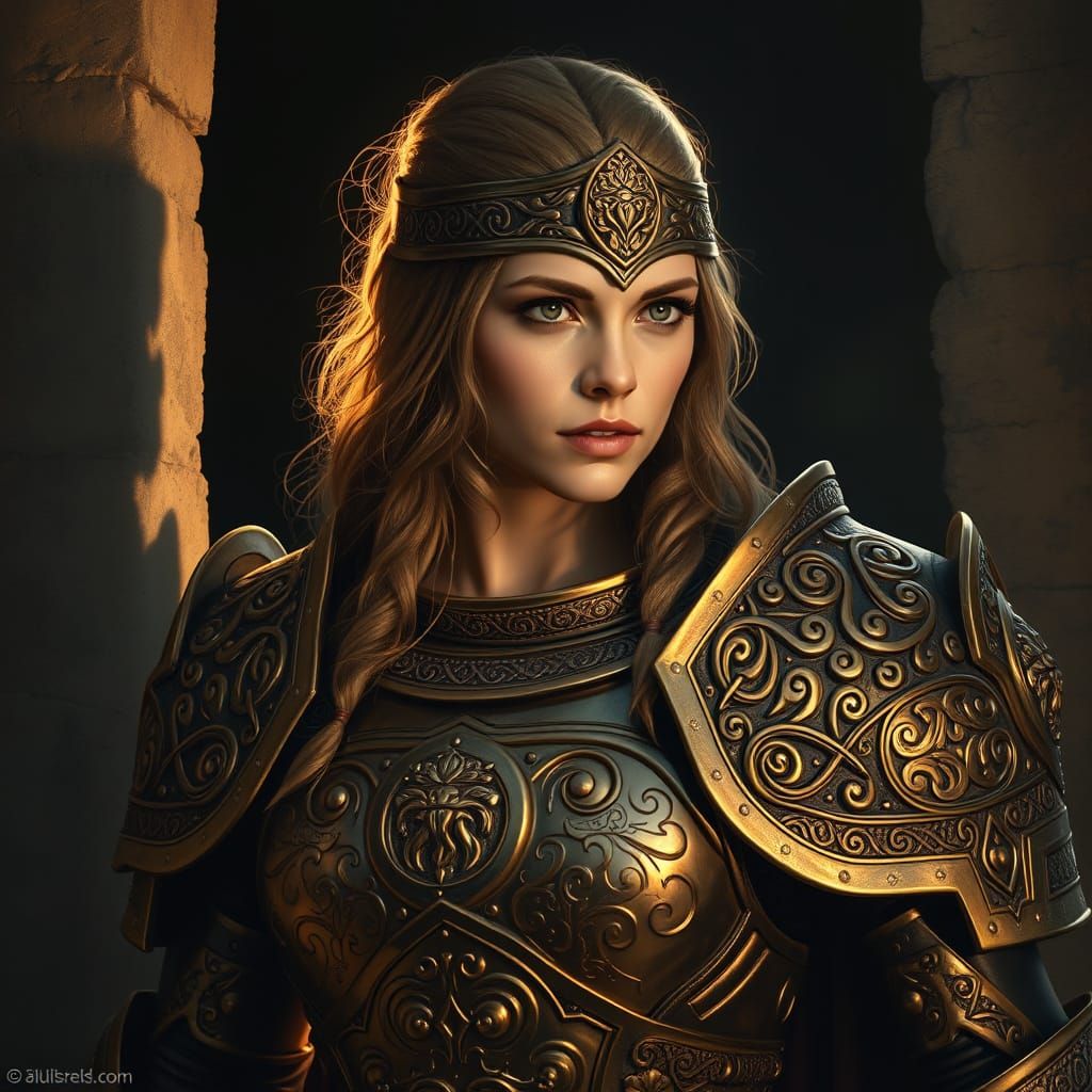 Celtic Warrior Queen in Golden Light