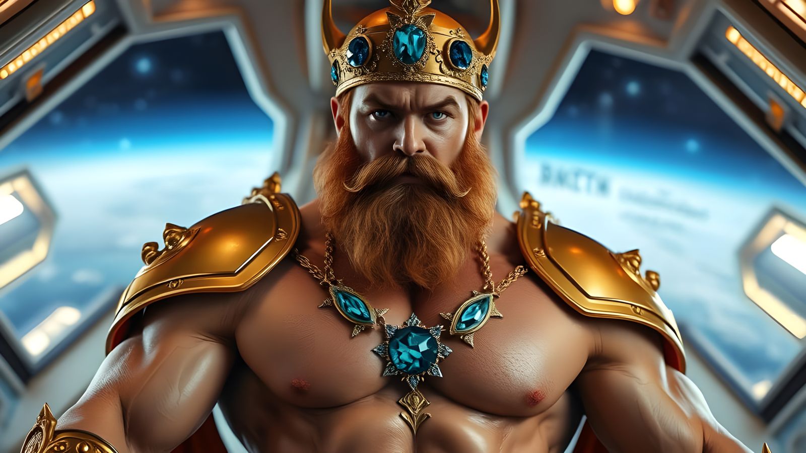 Latex Redneck God in Rococo Spaceship