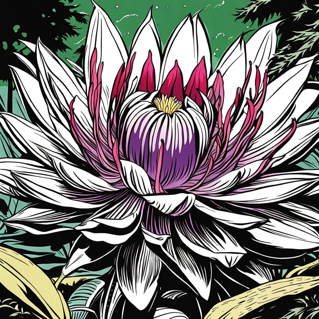 Epiphyllum oxipetalum / Queen of the night flower in close-up