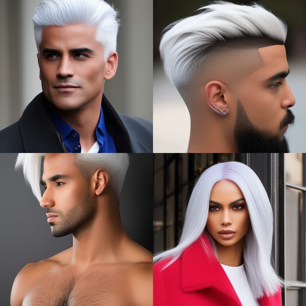 Electric White-Haired Male in Anime Fantasy Style