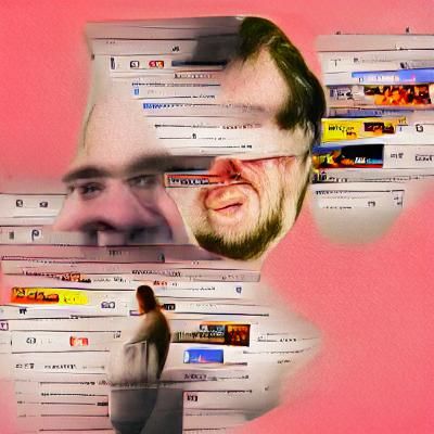 Melancholic Portrait Expressing Internet Disillusionment