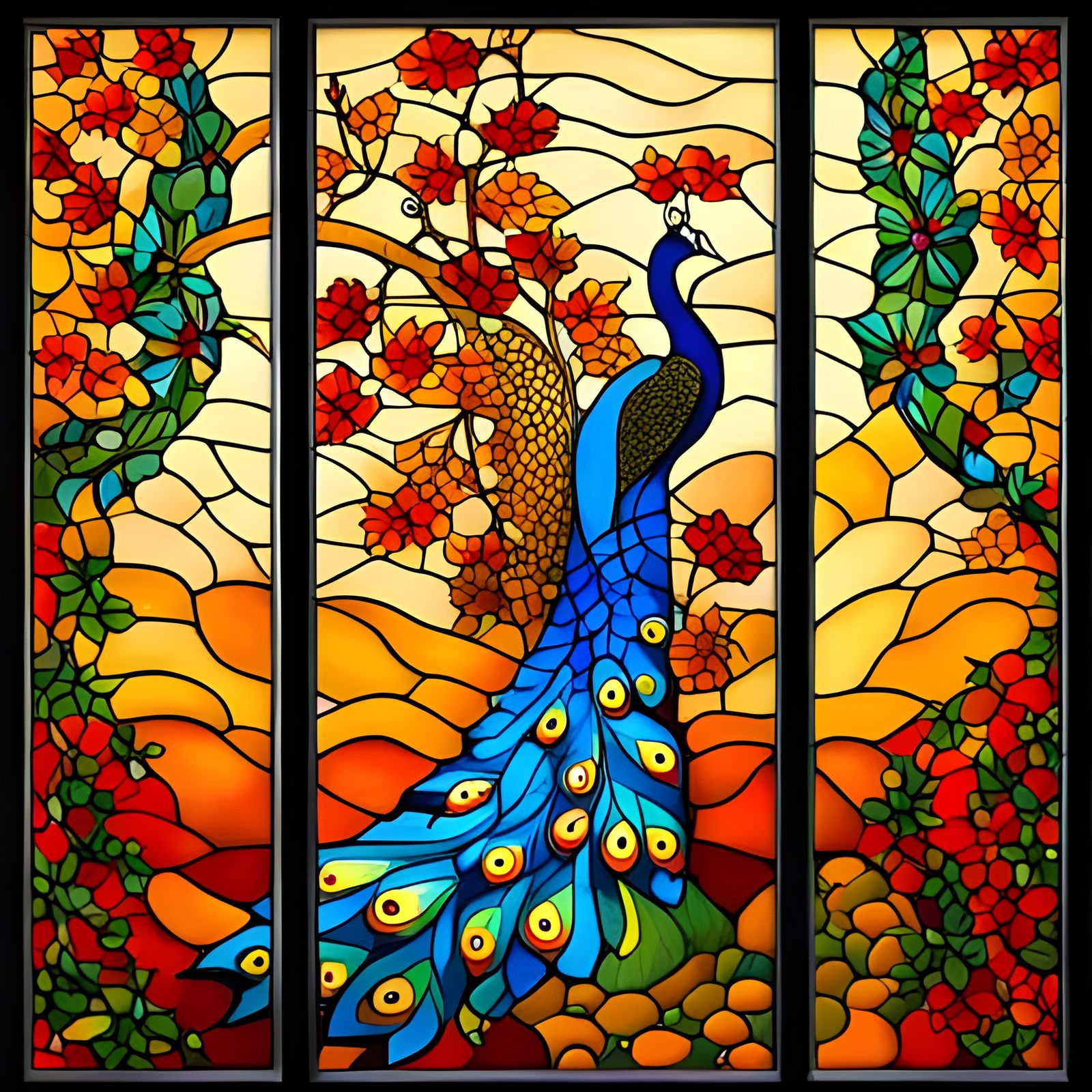Stained Glass Peacock