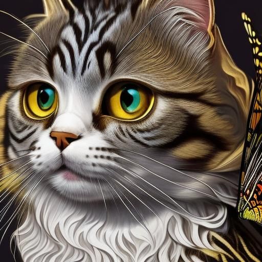 Cute Cockapoo Portrait with Butterflies