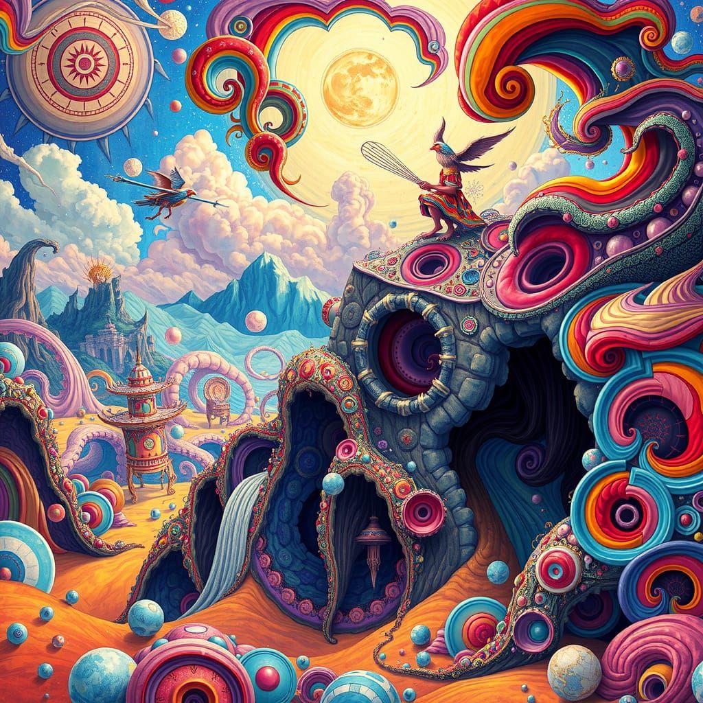 Surreal Landscapes in Vibrant Abstract Expressionism