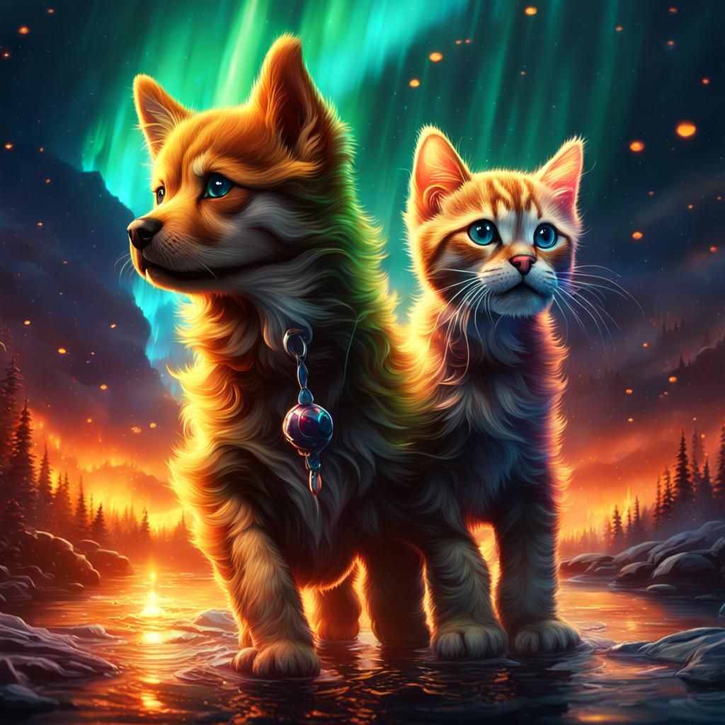 Puppy and Kitten's Fiery River Walk