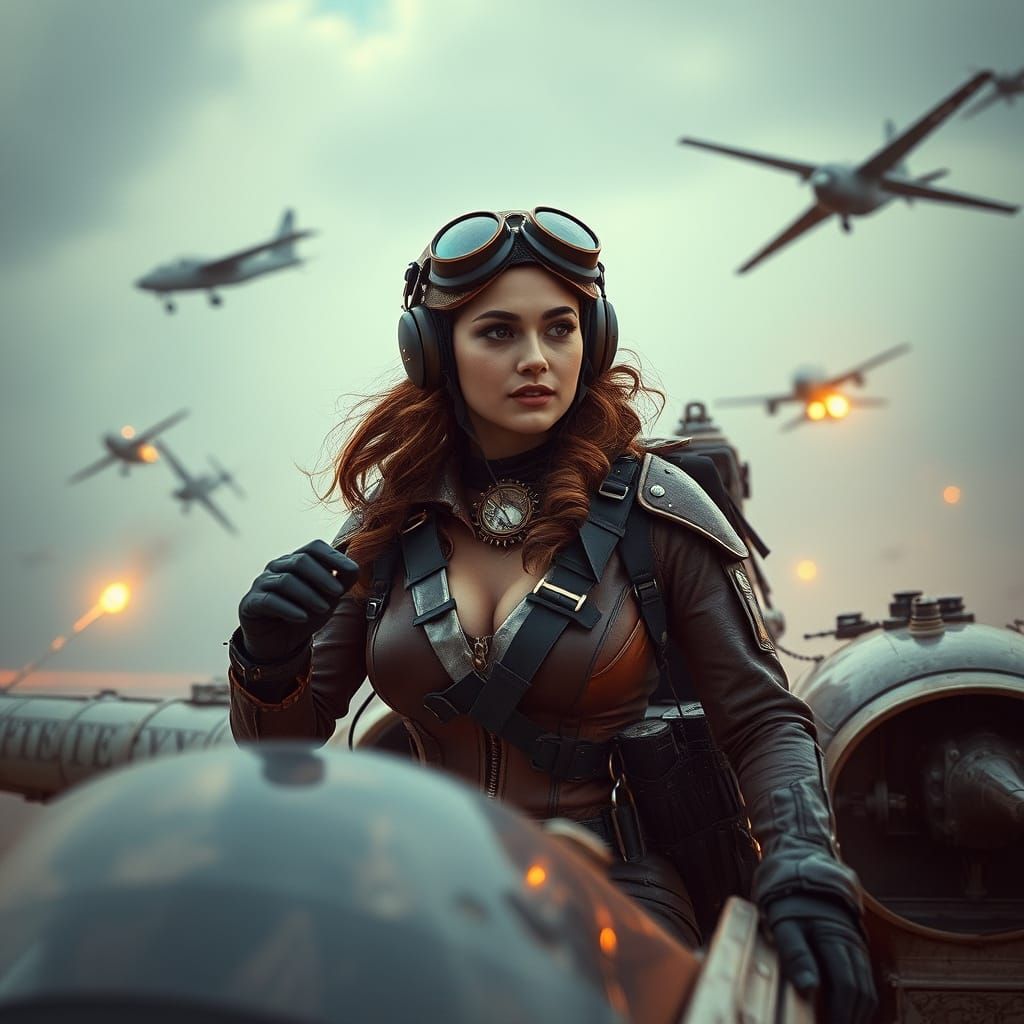 Epic Steampunk Battle in Cinematic Style