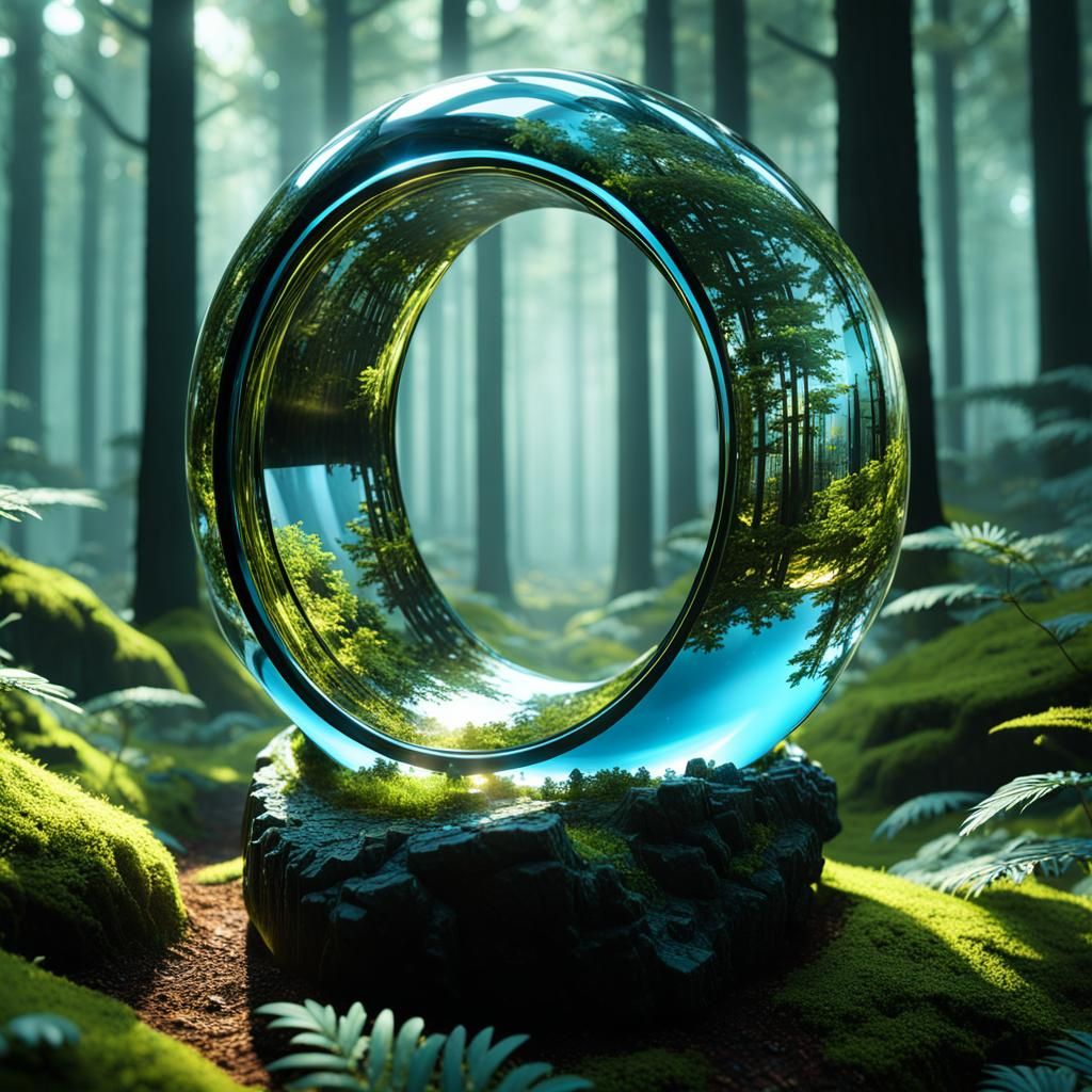 Kyiv in Glass Ring: Elaborate Sci-Fi 3D Render