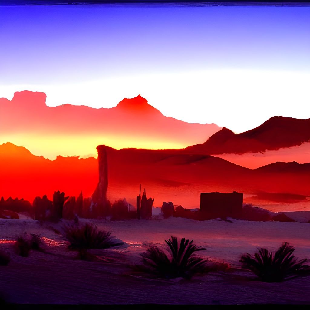 Desert Sunrise Detailed Matte Painting
