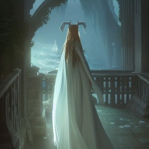 Elf Queen with Green Eyes: Hyper-Realistic Illustration