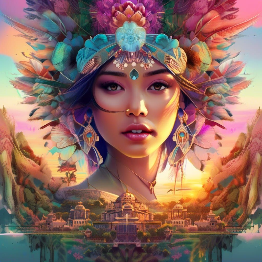 beautiful Indian Fantasy Summer Landscape