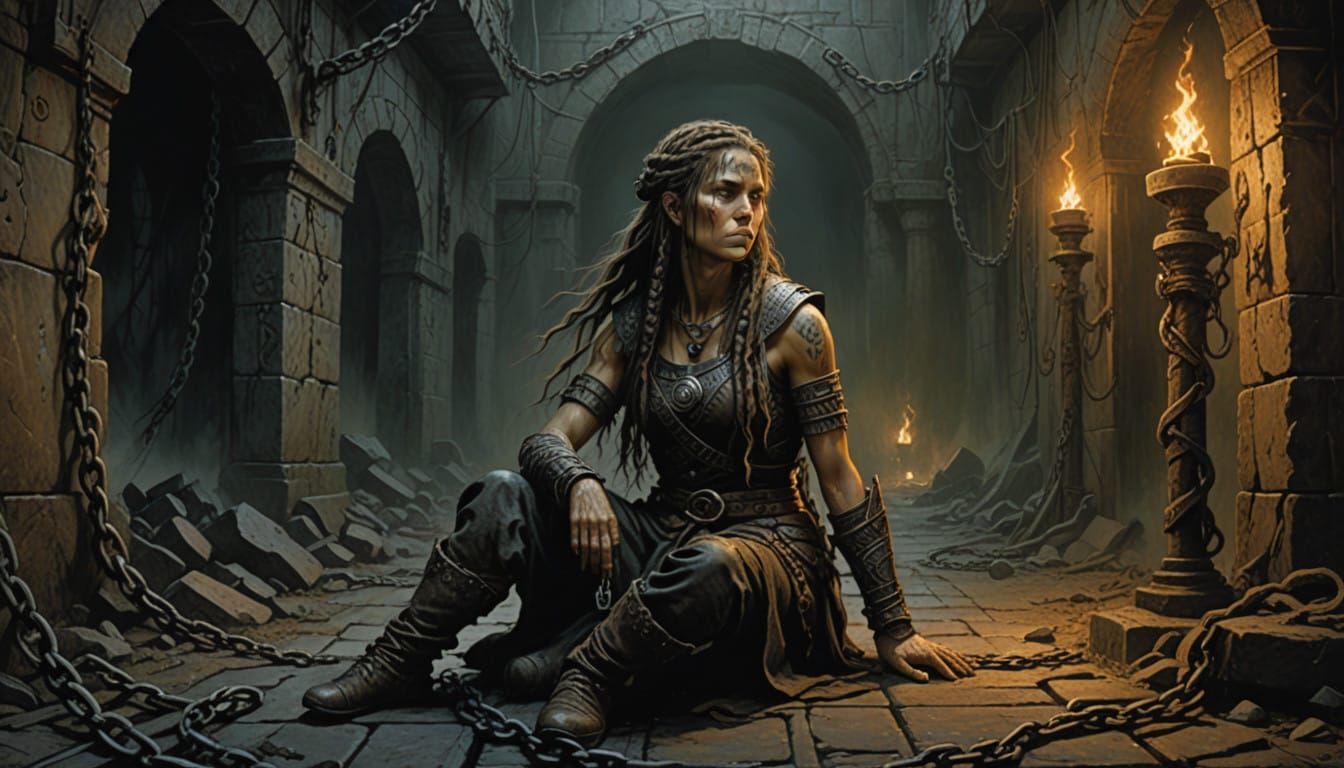 Barbarian Princess in a Dark, Grimy Dungeon