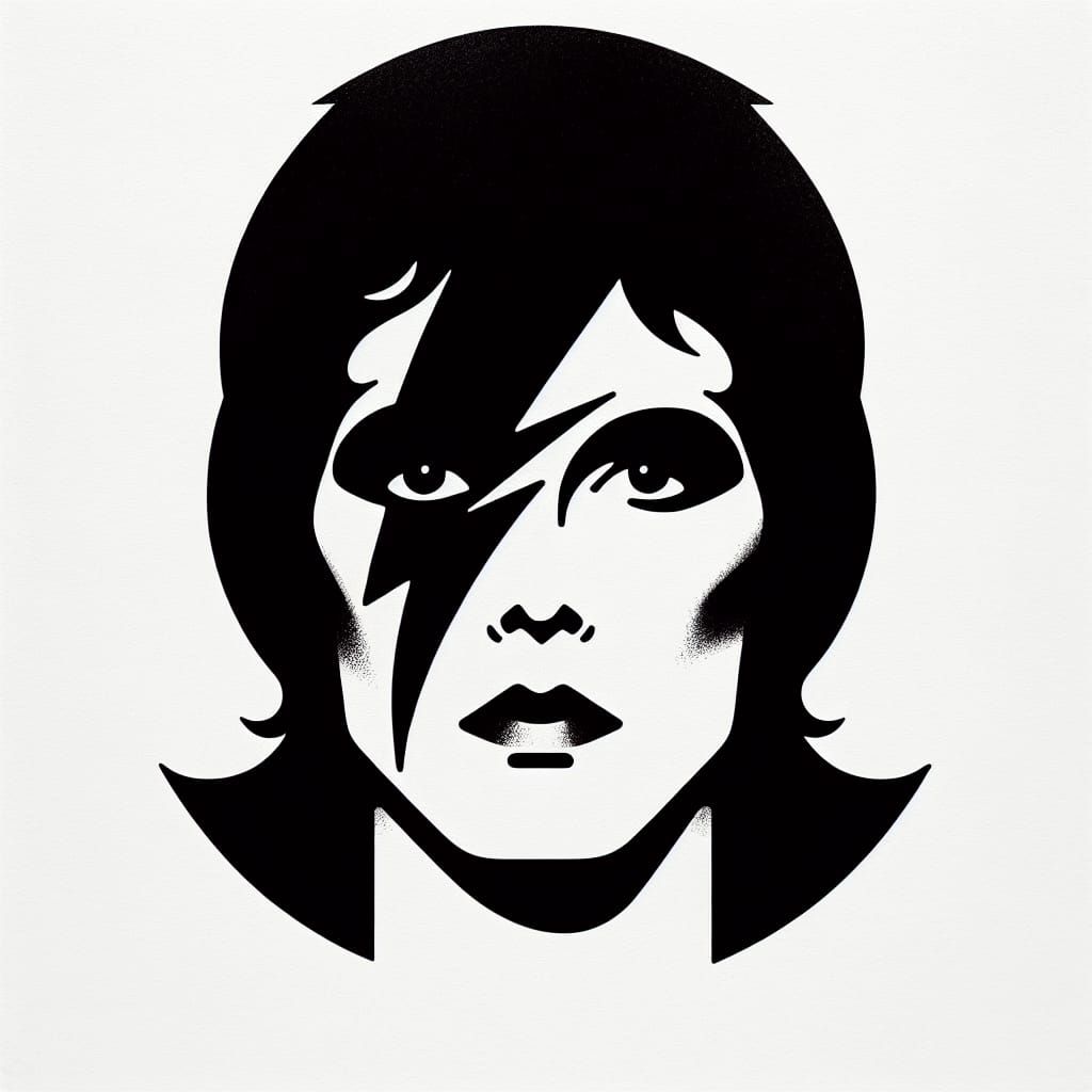 Glam Rock Photogram: Abstract Lightning in Black and White