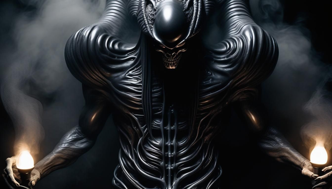 Giger-esque Djinn Emerges from Oillamp