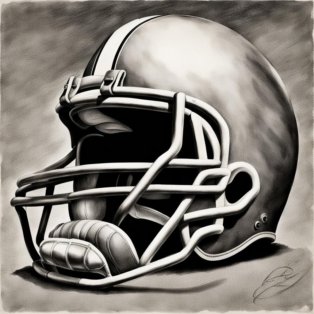 Leather helmet era American football, 1926, pencil and paper...