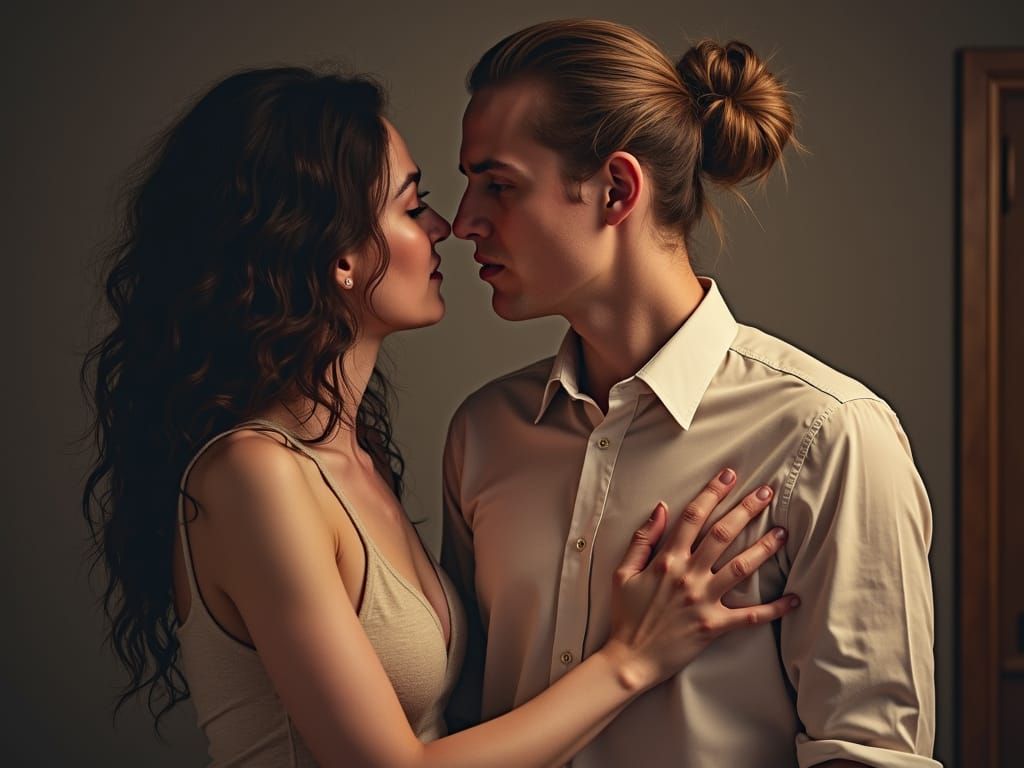 One of a couple of the same old hipster couples you might see every other day trying to be.....hip.?