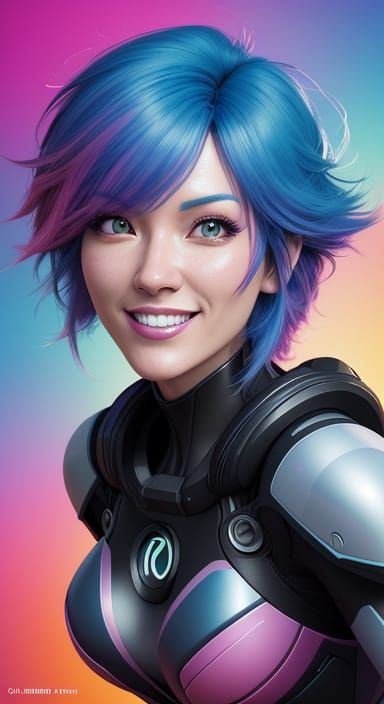 Pixar-Inspired Anime Girl in Vibrant, Dreamlike Scene