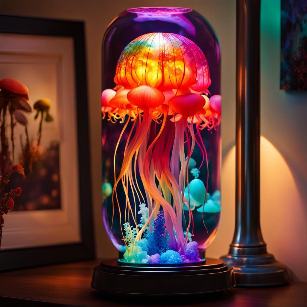 Dreamy Jellyfish Lava Lamp in Metallic Colors