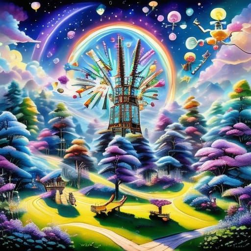 Tuba Transformed into Vibrant Blurple in a Whimsical Sci-Fi ...