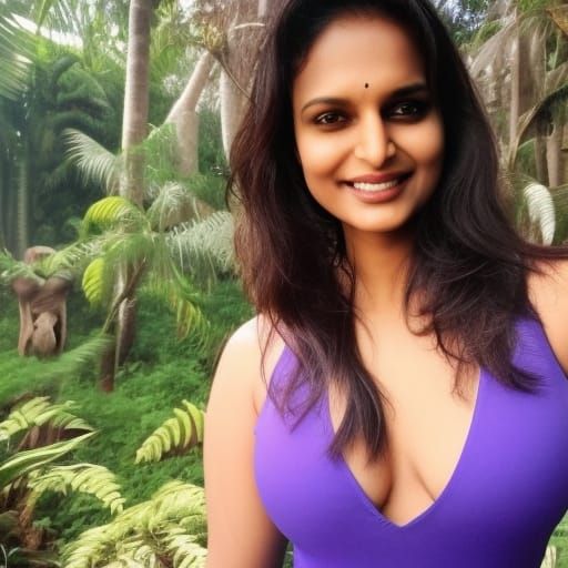 Beautiful Tamil Woman in Jungle, Fantasy Art