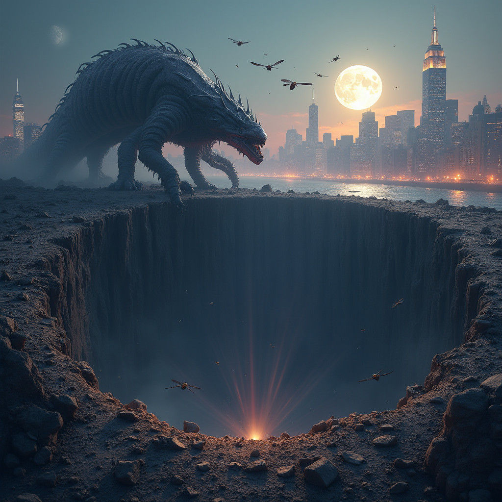 Apocalyptic Sinkhole Creature Emerges near NYC