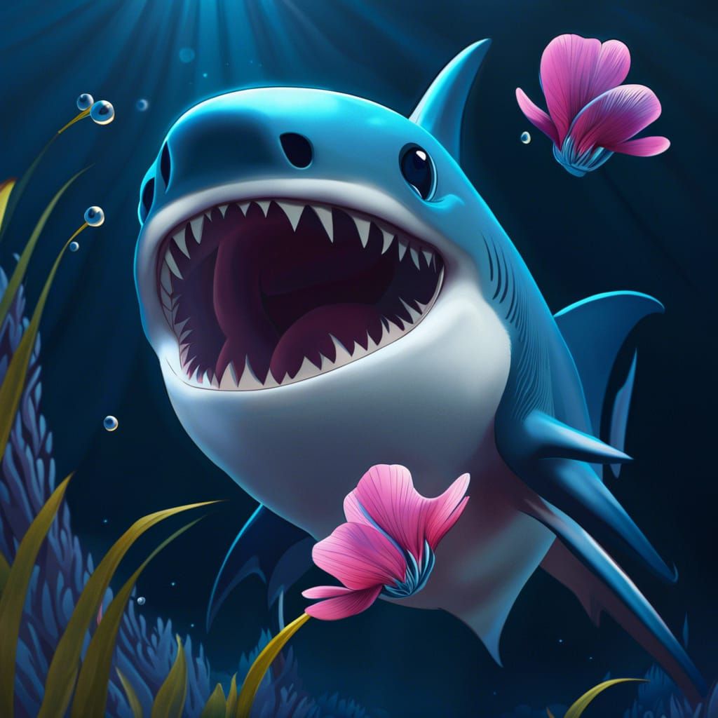 Cute Shark Chibi Fantasy Concept Art