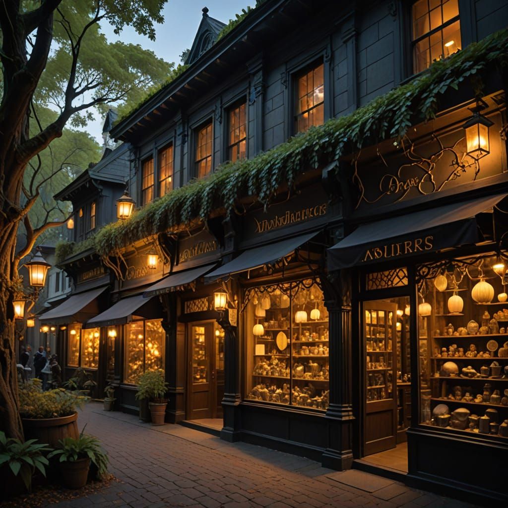 Enchanted Forest Boutique with Ancient Treasures and Mystica...