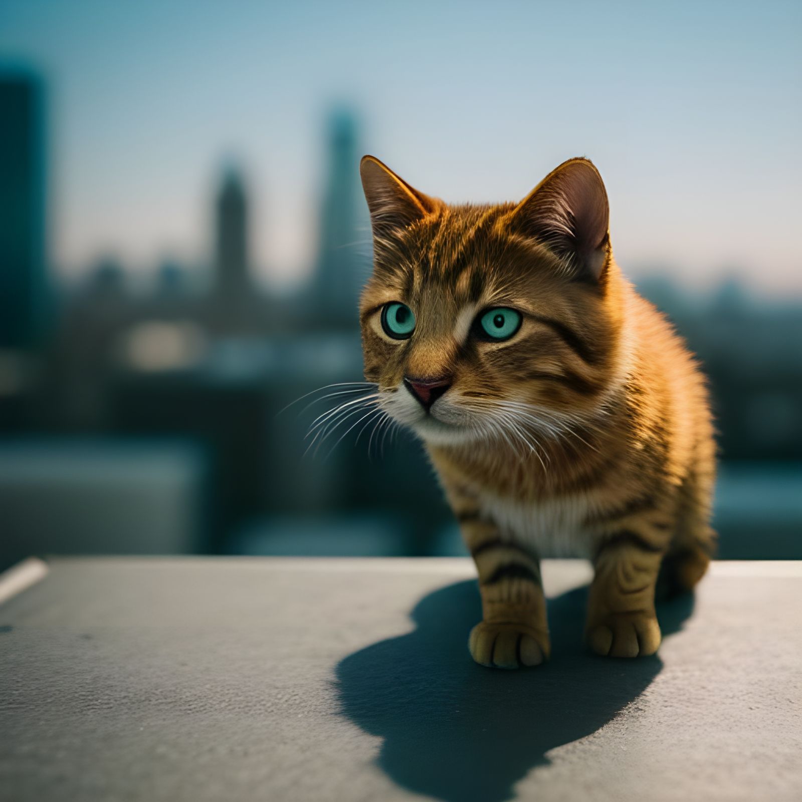 Cute Sirex Cat in Cyberpunk Style