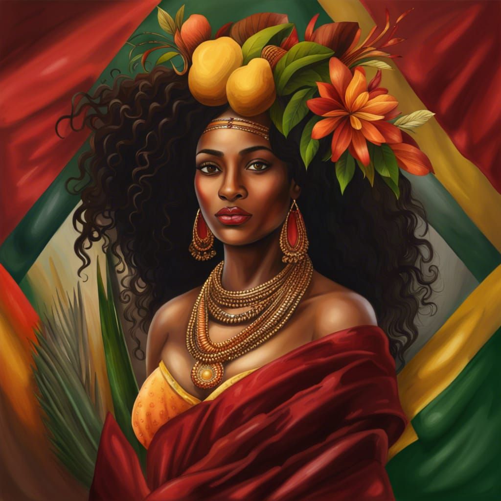 Realistic Portrait of a Beautiful Guyanese Woman