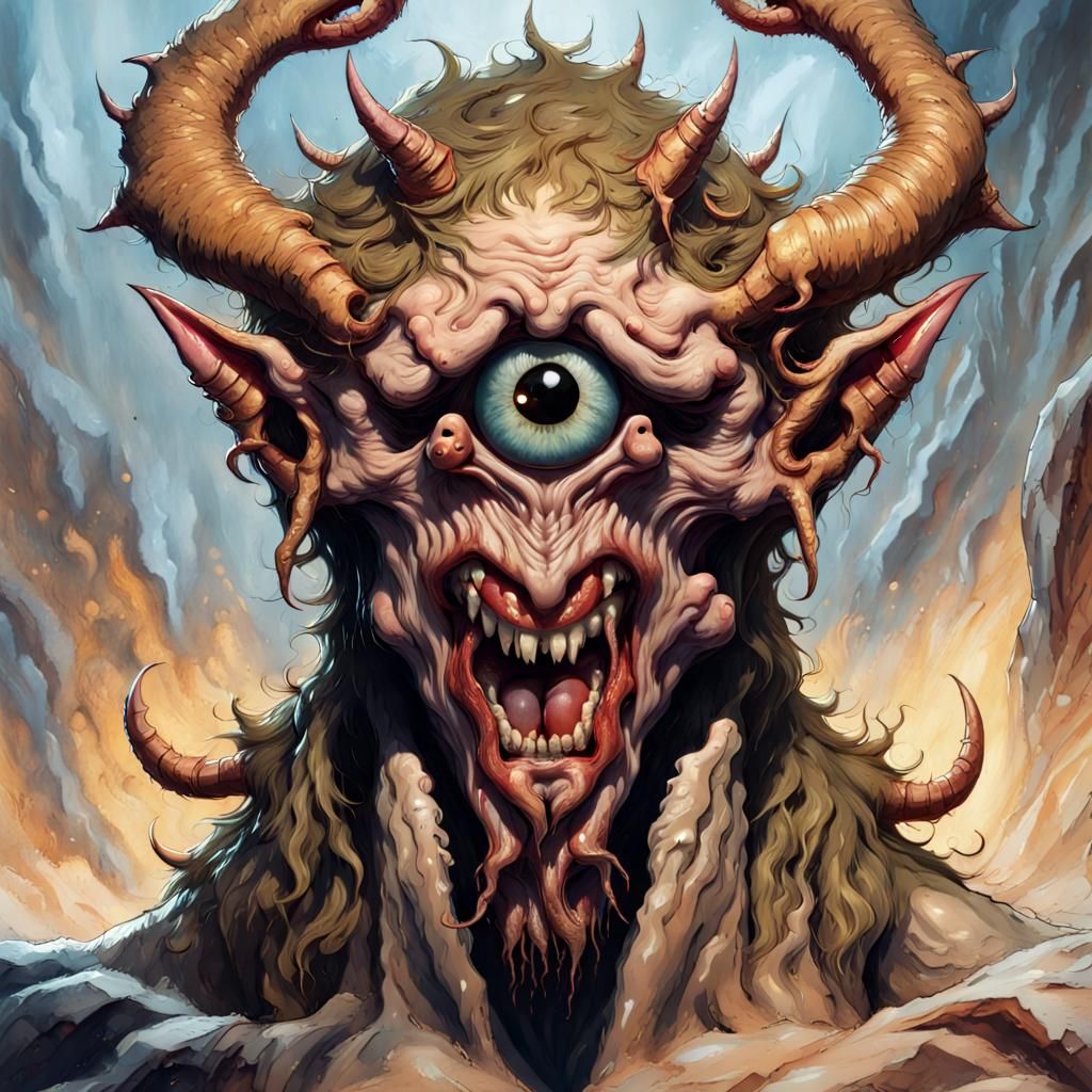 Menacing Cyclops Demon in Fantasy Art Style